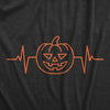 Mens Pumkpin Heart Beat T Shirt Funny Cool Halloween Jack O Lantern Pulse Tee For Guys