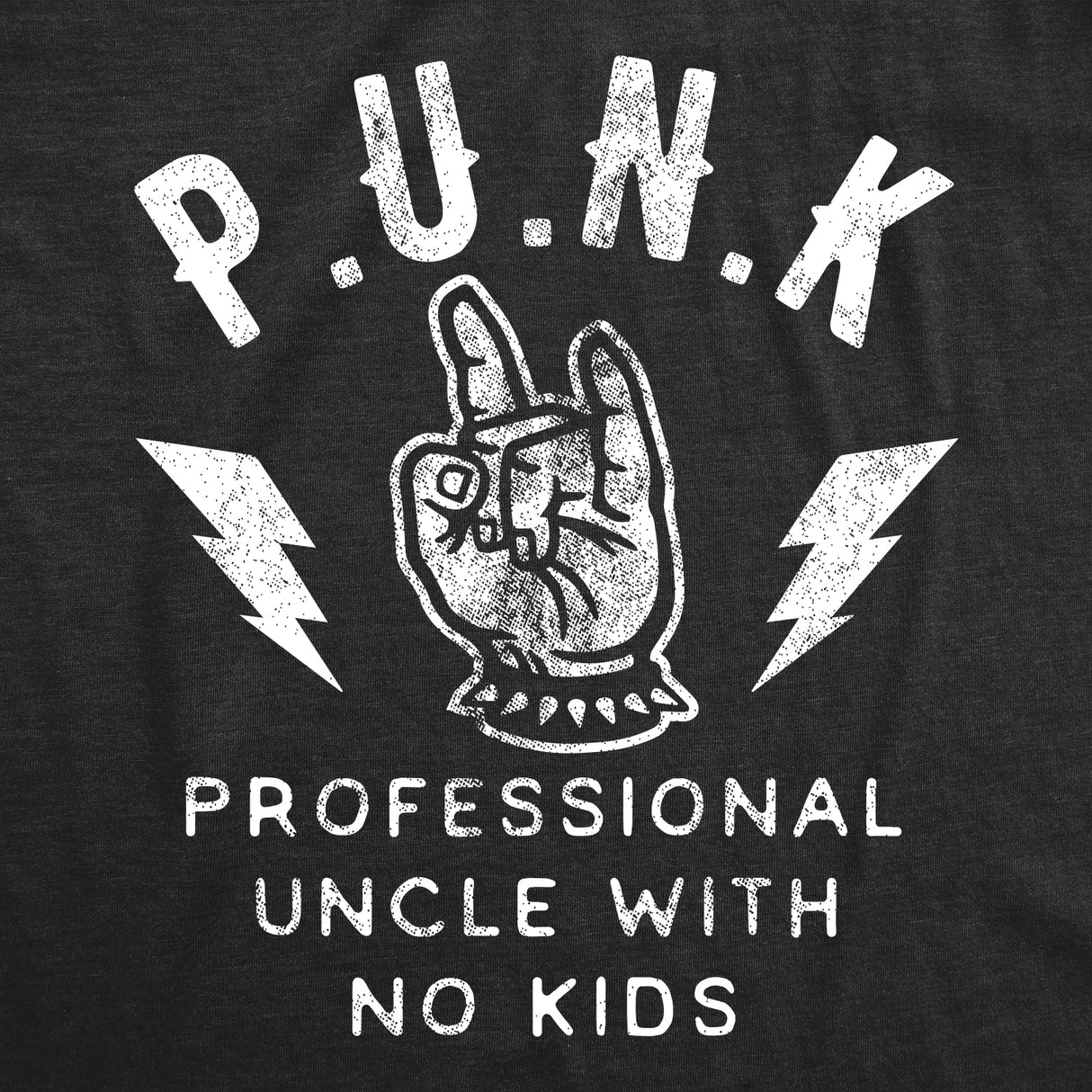 Mens Punk Professional Uncle No Kids T Shirt Funny Sarcastic Acronym Graphic Novelty Tee for Guys