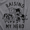 Womens Raising My Herd T Shirt Funny Cute Mother Cow Calf Tee For Ladies
