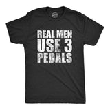 Mens Real Men Use 3 Pedals T Shirt Funny Car Guy Stick Shift Manual Gift for Dad Guys