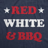 Mens Red White And BBQ T Shirt Funny Patriotic Barbecue Text Tee For Guys