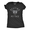 Womens Resting Pit Face T Shirt Funny Cute Pitbull Lovers Tee For Ladies