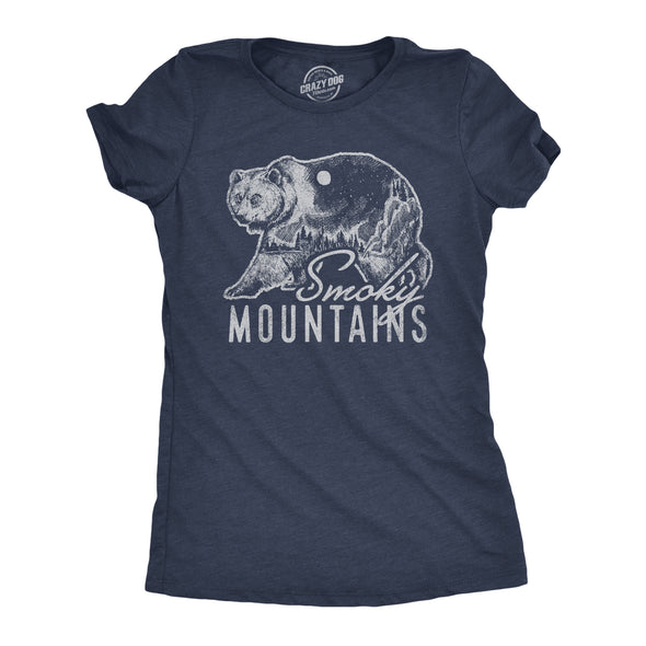 Womens Retro Smoky Mountains T Shirt Funny Camping Vintage Graphic Design Tee Guys