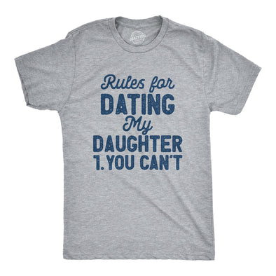 Mens Rules For Dating My Daughter T Shirt Funny Sarcastic Father Joke Rule List Tee For Guys