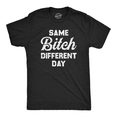 Mens Same Bitch Different Day T Shirt Funny Offensive Vulgar Joke Tee For Guys