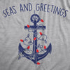Mens Seas And Greetings T Shirt Funny Xmas Lights Sailing Anchor Joke Tee For Guys