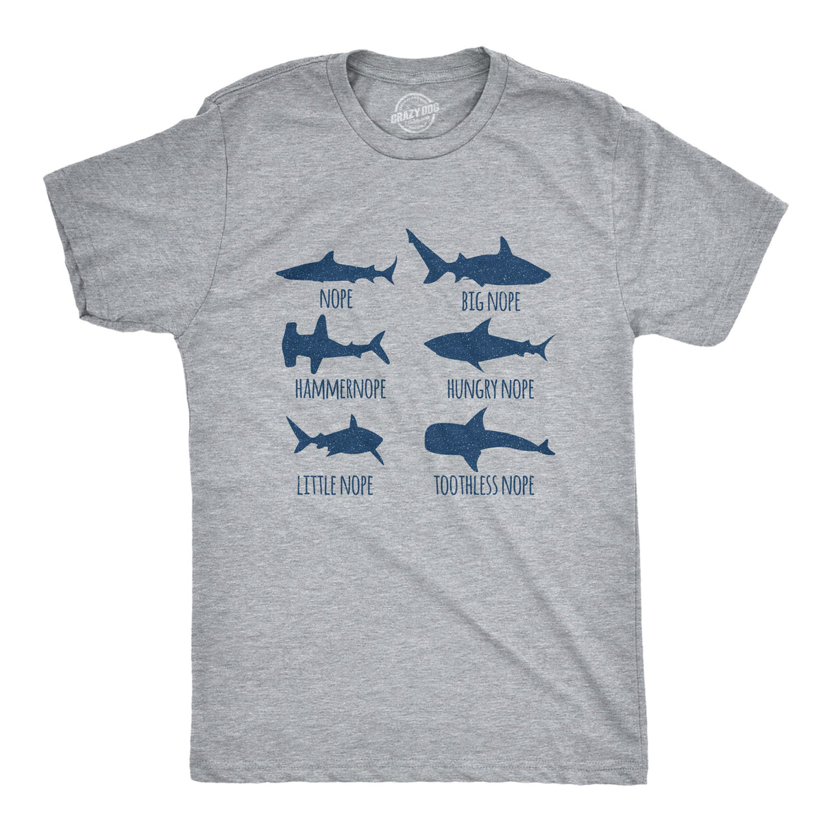 Mens Shark Nope Tshirt Funny Fear Of Sharks Breeds Graphic Novelty Tee For Guys