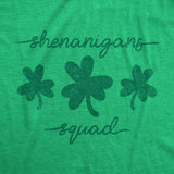 Mens Shenanigans Squad T shirt Funny St Patricks Day Parade Graphic Novelty Tee For Guys