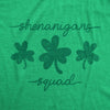 Mens Shenanigans Squad T shirt Funny St Patricks Day Parade Graphic Novelty Tee For Guys