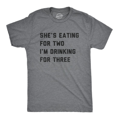 Mens Shes Eating For Two Im Drinking For Three T Shirt Funny Drinking Joke Tee For Guys
