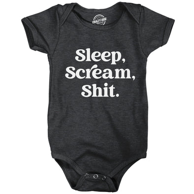 Sleep Sceam Shit Baby Bodysuit Funny Sarcastic Newborn Activities List Jumper For Infants