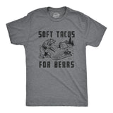 Mens Soft Tacos For Bears T Shirt Funny Sarcastic Camping Bear Attack Graphic Top Gag Gift