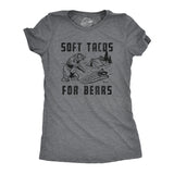 Womens Soft Tacos for Bears T Shirt Funny Sarcastic Camping Bear Attack Graphic Top Gag Gift