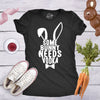 Womens Some Bunny Needs Vodka T Shirt Gift Funny Easter Drinking Tee For Guys