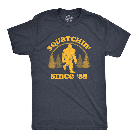 Mens Squatchin Since 88 T Shirt Funny Cool Retro Sasquatch Bigfoot Novelty Tee For Guys