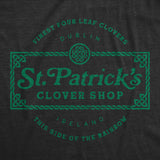 Mens St. Patricks Clover Shop Tshirt Funny Saint Paddy's Day Parade Graphic Novelty Tee For Guys