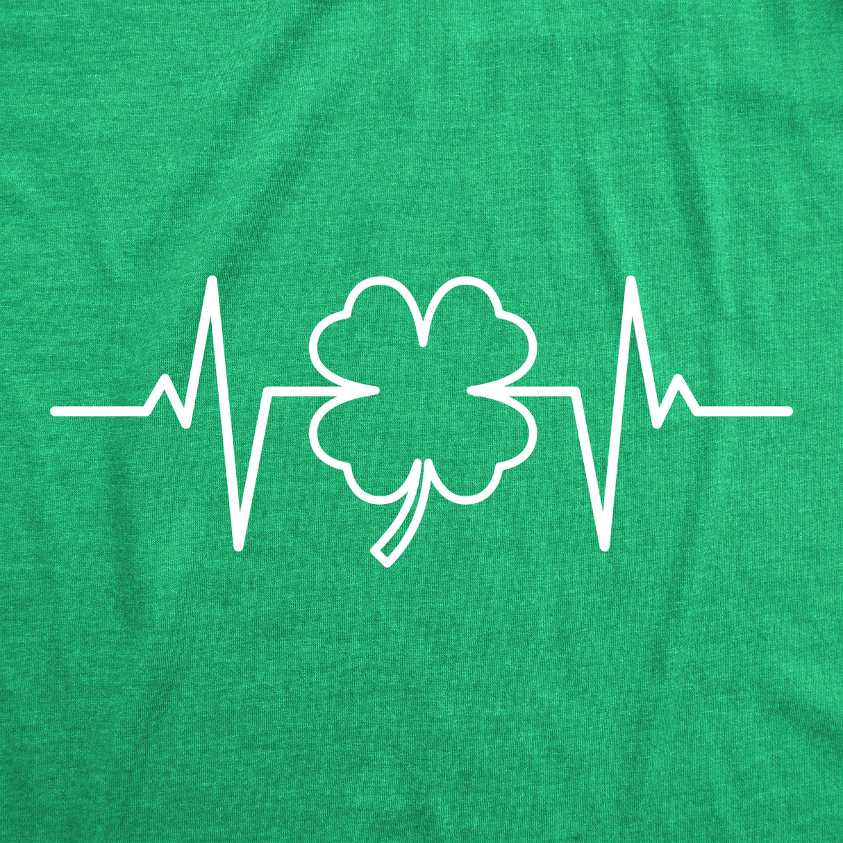 Mens Saint Patrick's Heart Beat Tshirt Funny Pulse Monitor Line Clover St. Paddy's Day Parade Novelty Tee For Guys