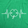 Mens Saint Patrick's Heart Beat Tshirt Funny Pulse Monitor Line Clover St. Paddy's Day Parade Novelty Tee For Guys