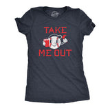 Womens Take Me Out T Shirt Funny Sarcastic Baseball Game Popcorn Graphic Tee For Ladies