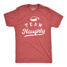 Mens Team Naughty T Shirt Funny Xmas Party Santas List Tee For Guys