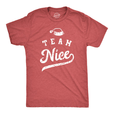 Mens Team Nice T Shirt Funny Xmas Party Santas List Tee For Guys