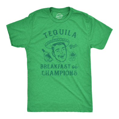 Mens Tequila The Breakfast Of Champions T Shirt Funny Liquor Drinking Partying Tee For Guys