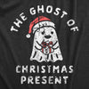 Womens The Ghost Of Christmas Present T Shirt Funny Xmas Spirit Gift Joke Tee For Ladies