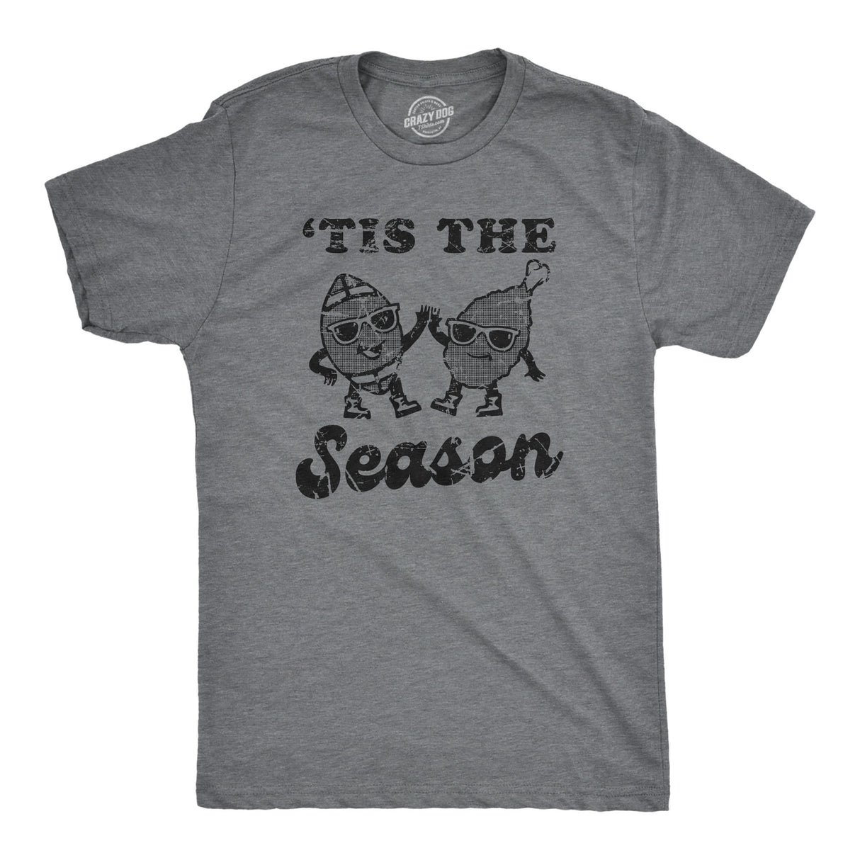 Mens Tis The Season T Shirt Funny Thanksgiving Turkey Football Lovers Tee for Guys