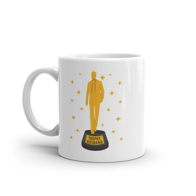 Trophy Husband Mug Funny Best Hubby Award Sparkling Gold Graphic Novelty Coffee Cup-11oz