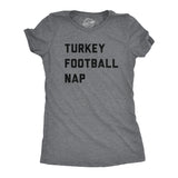 Womens Turkey Football Nap T Shirt Funny Thanksgiving Dinner Tee For Ladies