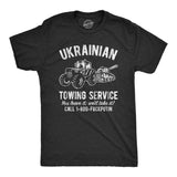 Mens Ukrainian Towing Service T Shirt Funny Tractor Tank Anti Putin Graphic Novelty Tee For Guys