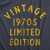 Mens Vintage 1970s Limited Edition T Shirt Funny Cool 1970 Theme Classic Tee For Guys