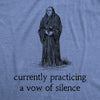 Mens Practicing A Vow Of Silence T Shirt Funny Monk Quiet Tee For Guys