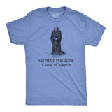 Mens Practicing A Vow Of Silence T Shirt Funny Monk Quiet Tee For Guys