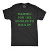 Mens Waiting For The Edibles To Kick In T Shirt Funny 420 Pot Lovers Joke Graphic Tee For Guys