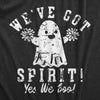 Womens Weve Got Spirit Yes We Boo T Shirt Funny Cute Halloween Cheering Ghost Tee For Ladies