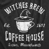 Mens Witches Brew Coffee House T Shirt Funny Halloween Party Witch Cafe Tee For Guys