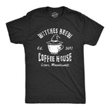 Mens Witches Brew Coffee House T Shirt Funny Halloween Party Witch Cafe Tee For Guys