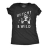 Womens Witchy And Wild T Shirt Funny Spooky Season Lovers Party Witch Tee For Ladies