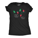 Womens Working Over The Holidays T Shirt Funny Xmas Tree Lights Joke Tee for Ladies