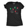 Womens Working Over The Holidays T Shirt Funny Xmas Tree Lights Joke Tee for Ladies