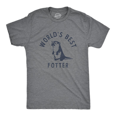 Mens Worlds Best Fotter T Shirt Funny Sarcastic Father's Day Gift Otter Tee For Guys