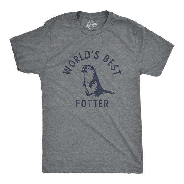 Mens Worlds Best Fotter T Shirt Funny Sarcastic Father's Day Gift Otter Tee For Guys