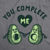 Mens You Complete Me Avocado T Shirt Funny Valentines Day Couple Graphic Tee