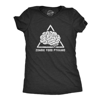 Womens Zombie Food Pyramid T Shirt Funny Undead Nutrition Tee For Ladies