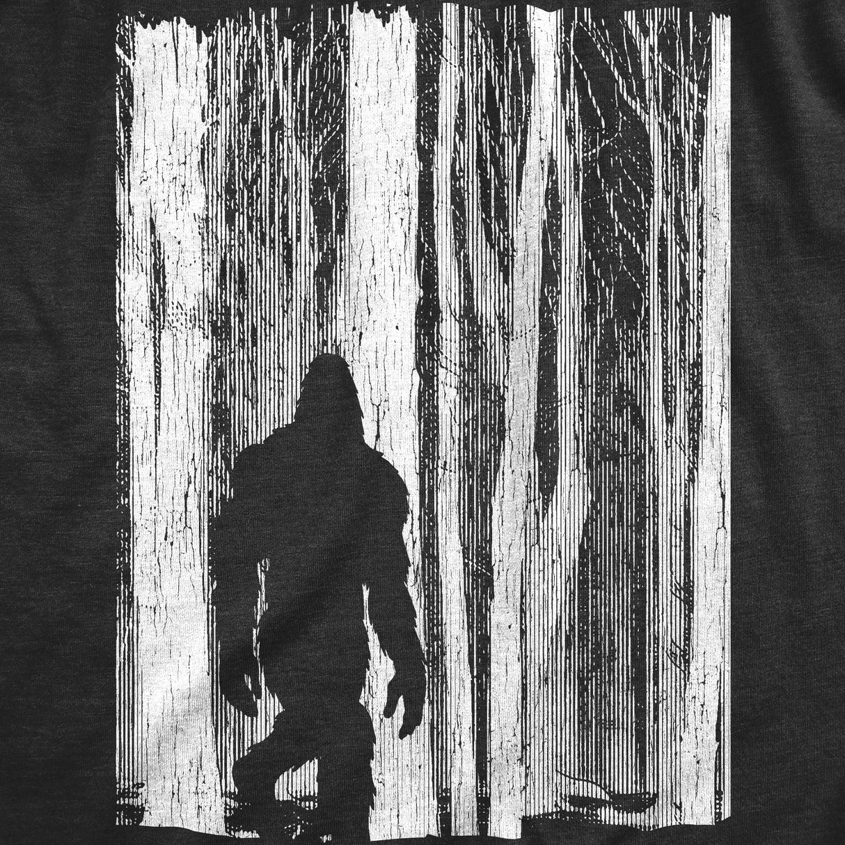 Mens Bigfoot In The Forest T Shirt Funny Sasquatch Outdoors Wild Joke Tee For Guys