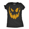 Womens Pumpkin Face T Shirts Funny Halloween Jack O Lantern Spooky Smile Tees For Ladies