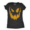 Womens Pumpkin Face T Shirts Funny Halloween Jack O Lantern Spooky Smile Tees For Ladies