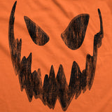 Mens Pumpkin Face T Shirts Funny Halloween Jack O Lantern Spooky Smile Tees For Guys