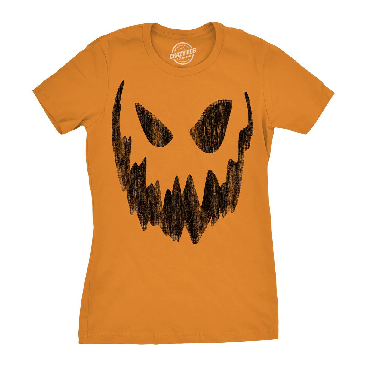 Womens Pumpkin Face T Shirts Funny Halloween Jack O Lantern Spooky Smile Tees For Ladies